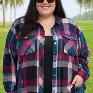 BloomChic Multicolor Plaid Button-Down Shirt